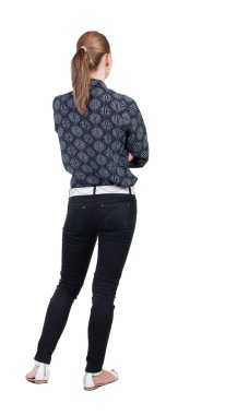 duran kadın kot pantolon arkadan görünüm