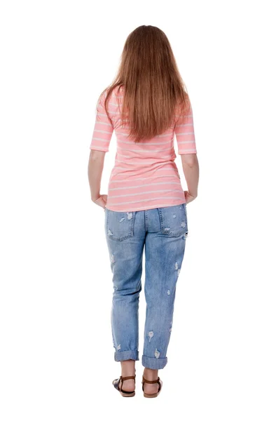 Standing woman Back view — Stock Photo, Image