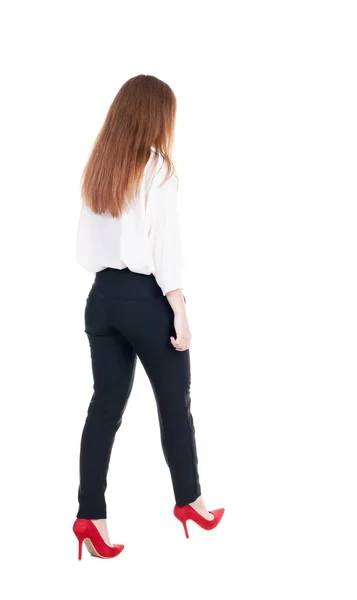 Walking business woman Back view — Stock Photo, Image