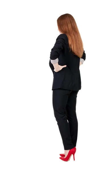 立っているビジネス女性の背面図 — ストック写真