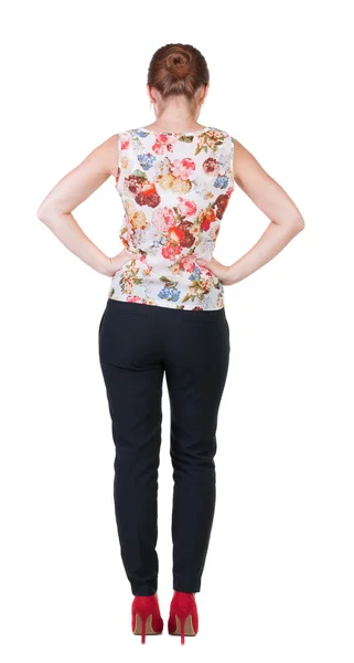 Vista traseira de mulher em pé — Fotografia de Stock