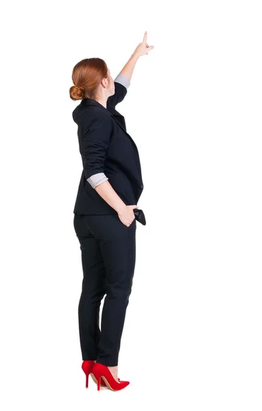 Apontador vista traseira de mulher — Fotografia de Stock
