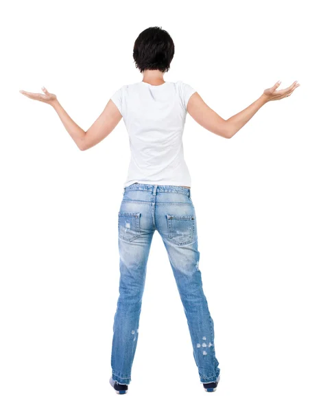 Standing woman Back view — Stock Photo, Image