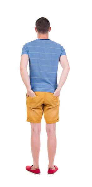 Vista de um homem bonito em shorts traseira — Fotografia de Stock