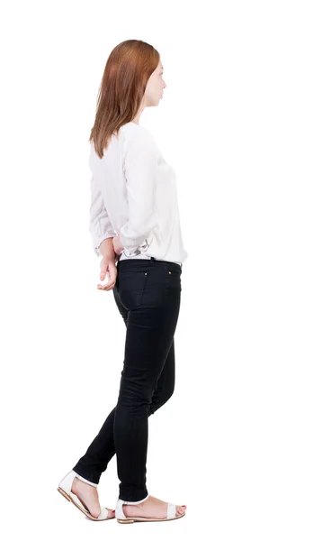 Vista traseira de mulher em pé — Fotografia de Stock