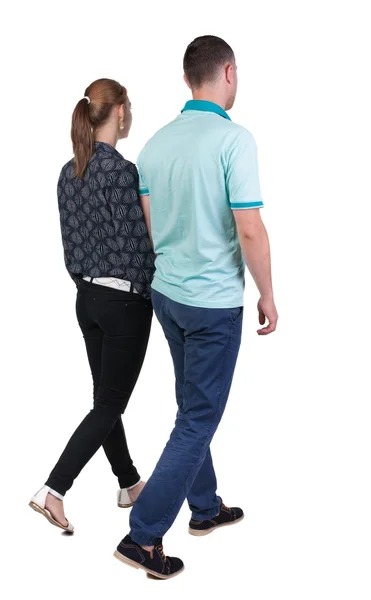 Going couple  back view — Stock Photo, Image