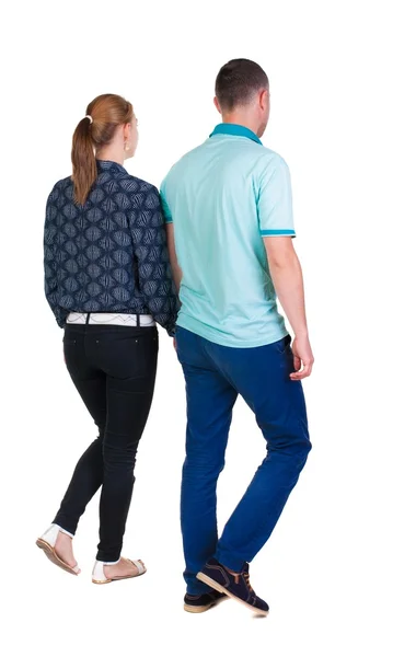 Going couple  back view — Stock Photo, Image