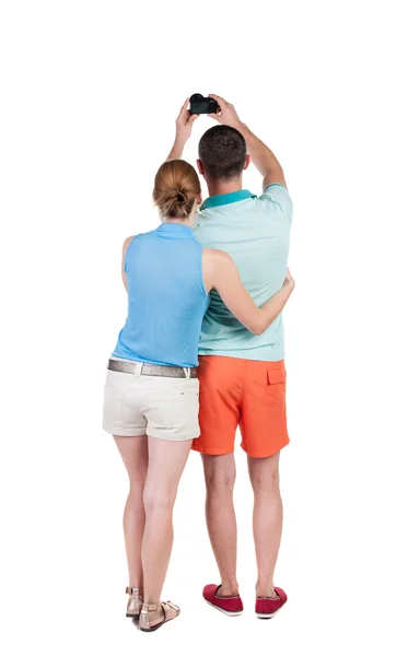 Back view of couple photographing. — Stock Photo, Image