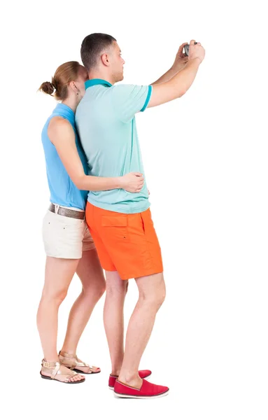 Back view of couple photographing. — Stock Photo, Image