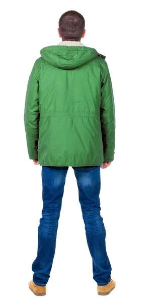 Bakifrån av man i winter parka — Stockfoto