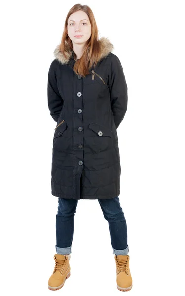 Junge Frau im Winterjacke — Stockfoto