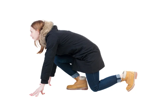 Vrouw in beginpositie. — Stockfoto