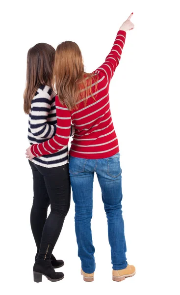 Young women pointing away — Stock Photo, Image