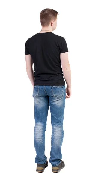 Uomo in nero t-shirt e jeans — Foto Stock