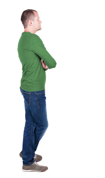 Young man in shirt and jeans — Stock Photo, Image