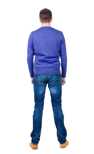 Młody człowiek w niebieski sweter — Zdjęcie stockowe