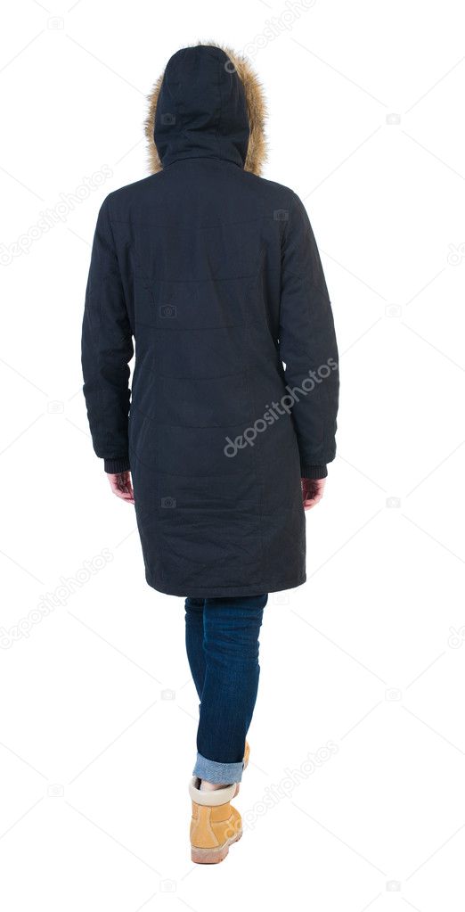 Woman walking in winter jacket