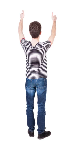 Back view of  man thumbs up. — Stock Photo, Image