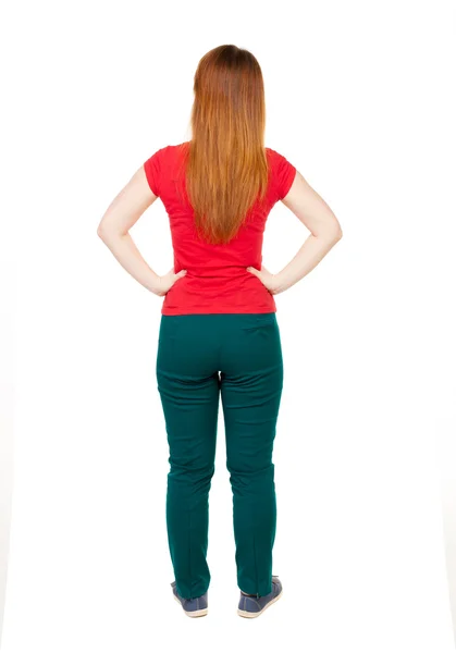 Vista posteriore della donna in piedi — Foto Stock