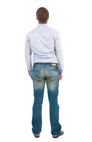 Widok z tyłu człowieka w dżinsach. — Zdjęcie stockowe