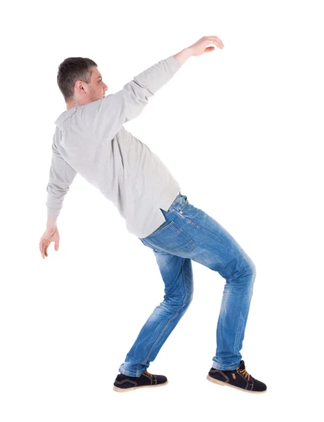 Man Balances waving his arms. — Stock Photo, Image