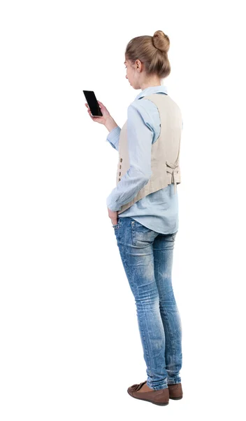 Mulher usando um telefone celular — Fotografia de Stock