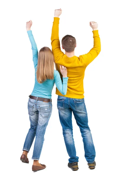 Back view of dancing young couple — Stock Photo, Image