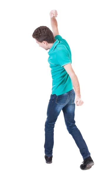 Back view of Skinny guy fighting — Stock Photo, Image