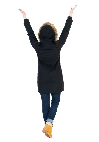 Back view of woman in parka — Stock Photo, Image