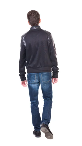 Back view of man in jacket. Stock Photo
