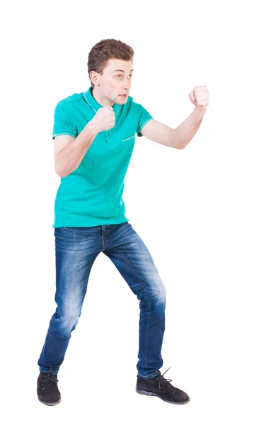 Skinny guy funny fights — Stock Photo, Image