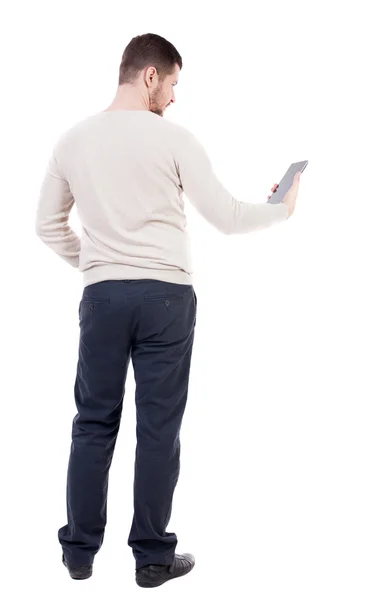 Man holding tablet computer. — Stock Photo, Image