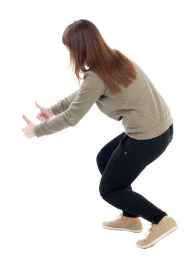 kadın başparmak görünümünü yedeklemek.