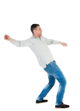 Back view man Balances