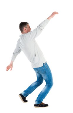 Back view man Balances