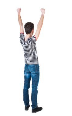 Man raised his fists