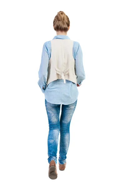 Vista de mulher curta traseira. — Fotografia de Stock