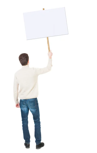 Man showing sign board — Stock Photo, Image