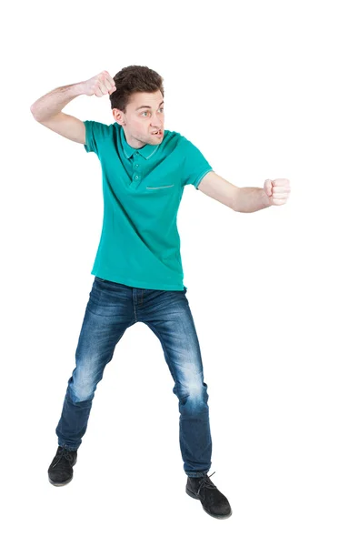 Skinny guy funny fights — Stock Photo, Image