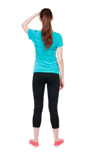 Back view of young beautiful  woman — Stock Photo, Image