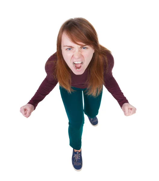 Furiously screaming, angry woman. — Stockfoto