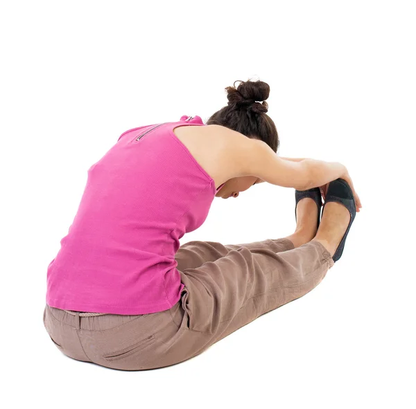 Girl stretching warming up — Stock fotografie