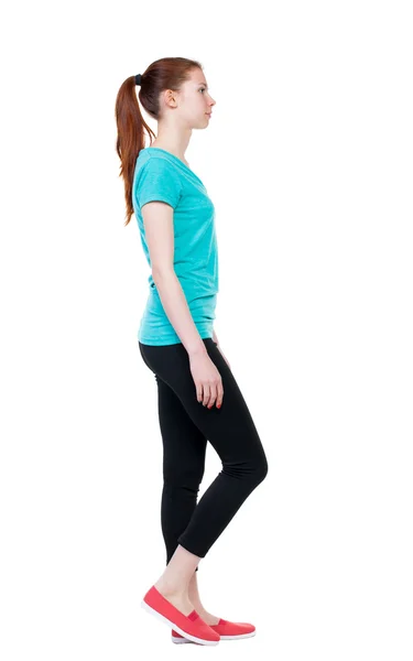 Walking  woman in sports tights. — Stock Photo, Image