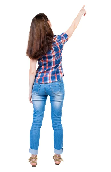 Vista posteriore della donna che punta — Foto Stock