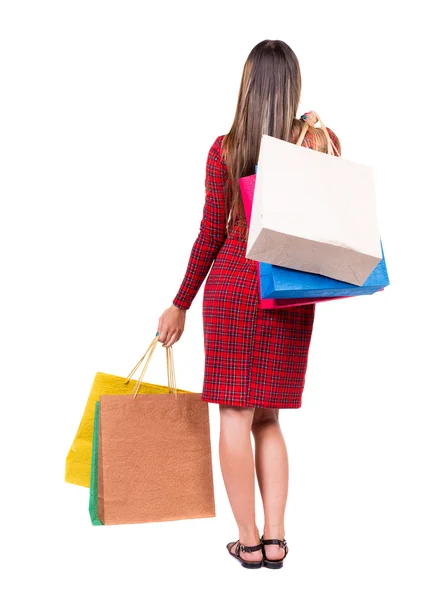 Femme avec sacs à provisions — Photo