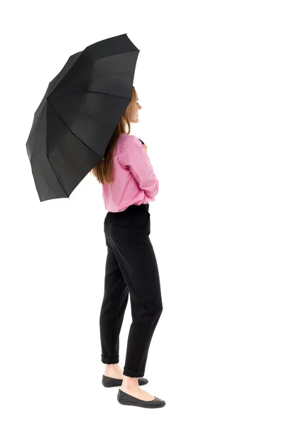 Junge Frau mit Regenschirm — Stockfoto