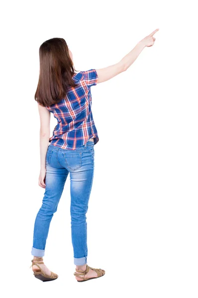 Vista posteriore della donna che punta — Foto Stock