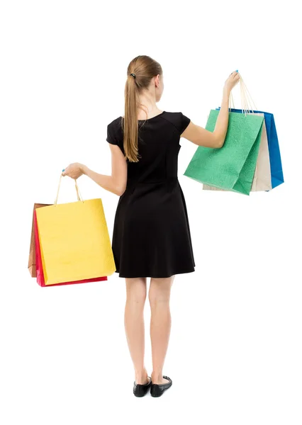 Donna con shopping bags — Foto Stock