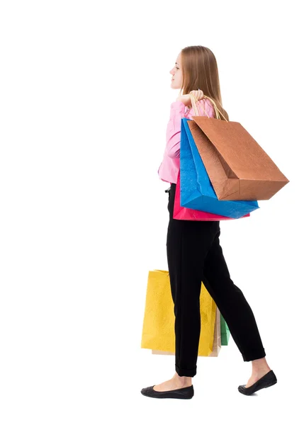 Mulher com sacos de compras — Fotografia de Stock