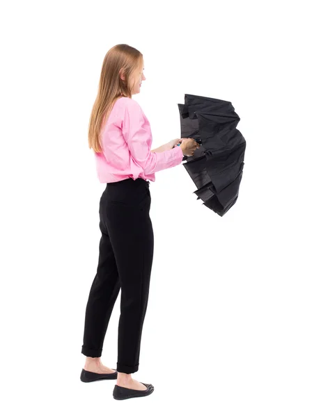 Junge Frau mit Regenschirm — Stockfoto